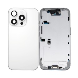Tampa Traseira+Frame+Flex Apple iPhone 16 Pro com  Wireless Charge+Flashlight Flex Titânio Branco